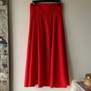 Red tea length skirt
